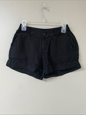 James Perse Black linen low-rise Casual Shorts